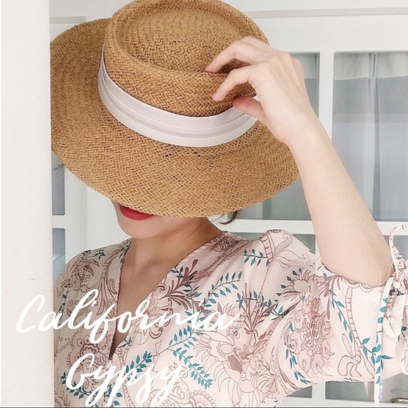 Woven Raffia Bohemian Ribbon Hat - Picture 8 of 10